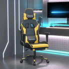 Comfortabele gamingstoel met duurzaam kunstleer en vlekbestendige afwerking - Zwart en goud / 1 / Met voetensteun