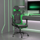Comfortabele gamingstoel met duurzaam vlekbestendig kunstleer - Zwart en groen / 1 / Met voetensteun - Gamingstoelen