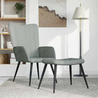 Comfortabele gestoffeerde relaxfauteuil met elegante lijnen - Lichtgrijs / 1 / Met voetensteun - Fauteuils &