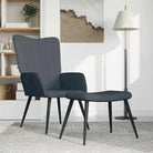Comfortabele gestoffeerde relaxfauteuil met elegante lijnen - Donkergrijs / 1 / Met voetensteun - Fauteuils &