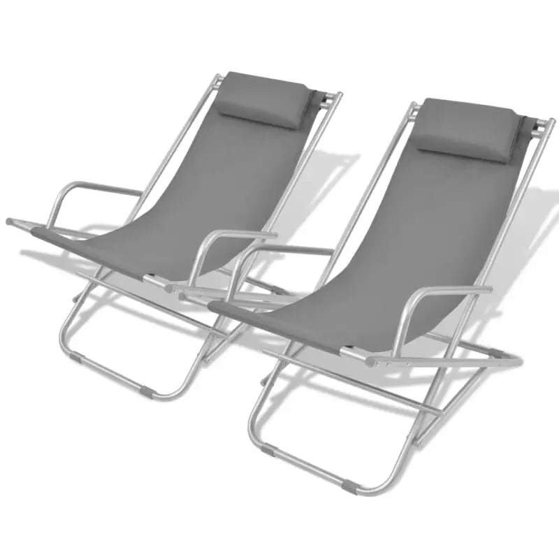 Comfortabele ligstoelen met gepoedercoat stalen frame voor de tuin - Ligstoelen