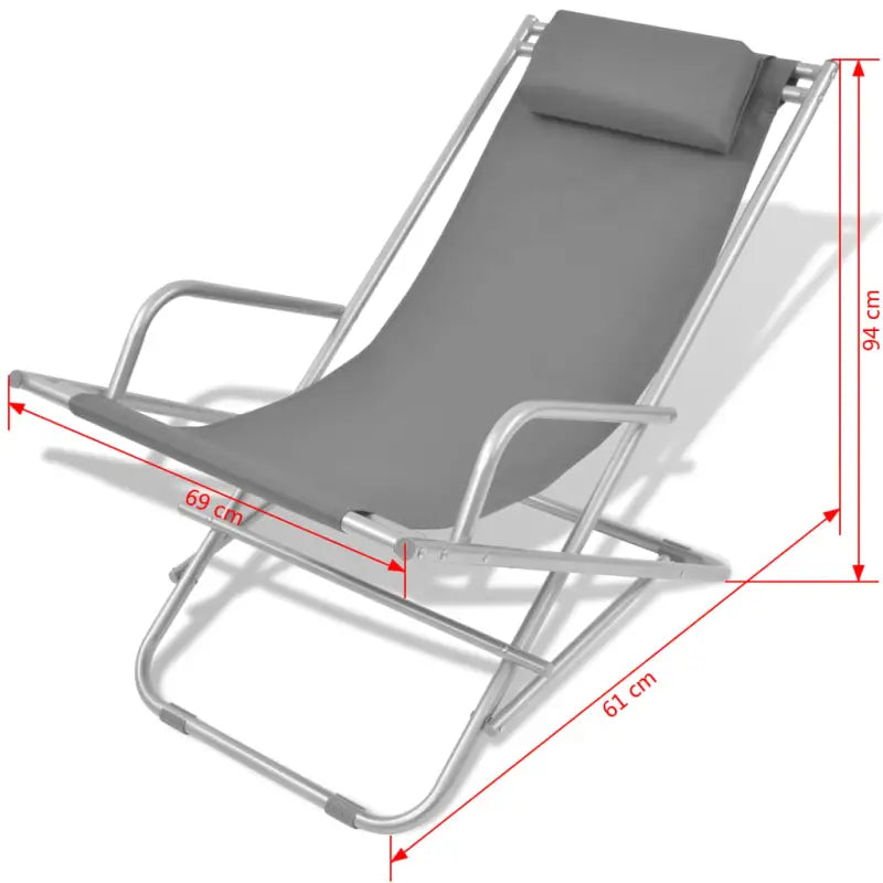 Comfortabele ligstoelen met gepoedercoat stalen frame voor de tuin - Ligstoelen