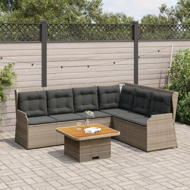 Comfortabele loungeset met verstelbare tuinbank van gepoedercoat staal - Grijs / Met tafel - Tuinsets