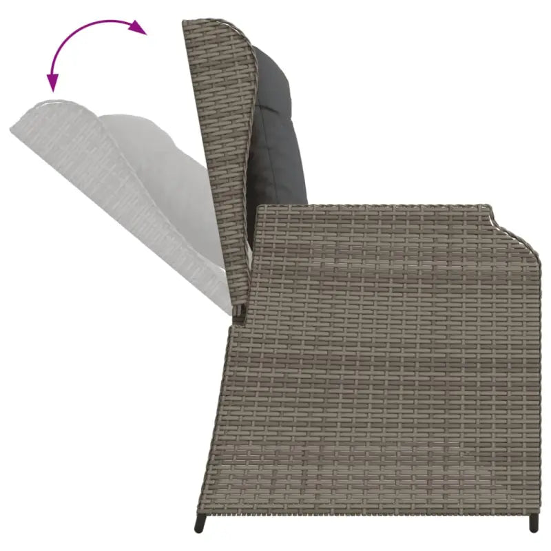 Comfortabele loungeset met verstelbare tuinbank van gepoedercoat staal - Tuinsets