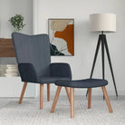 Comfortabele relaxstoel met voetenbank voor een stijlvol interieur - Donkergrijs / 1 / Met voetensteun - Fauteuils &