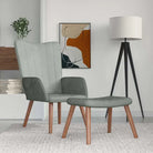 Comfortabele relaxstoel met voetenbank voor een stijlvol interieur - Lichtgrijs / 1 / Met voetensteun - Fauteuils &