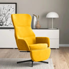 Comfortabele relaxstoel met voetensteun voor ontspanning - Mosterdgeel / 1 / Met voetensteun - Fauteuils &
