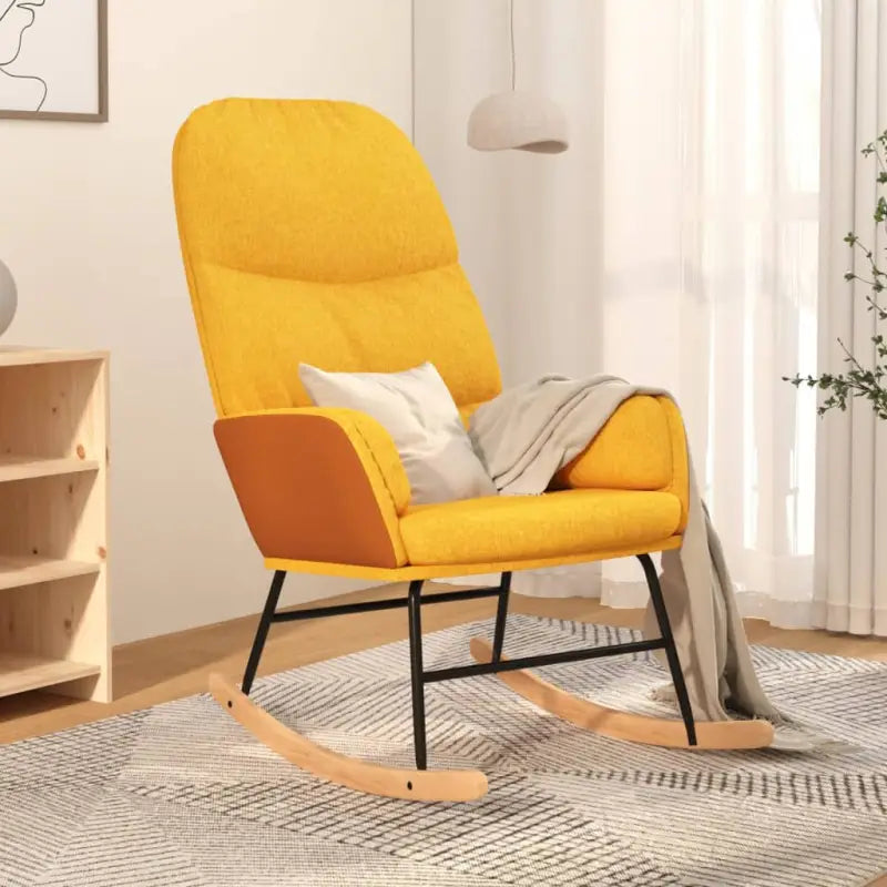 Comfortabele schommelstoel voor ontspanning met duurzame stof - Mosterdgeel / 1 / Zonder voetensteun - Schommelstoelen