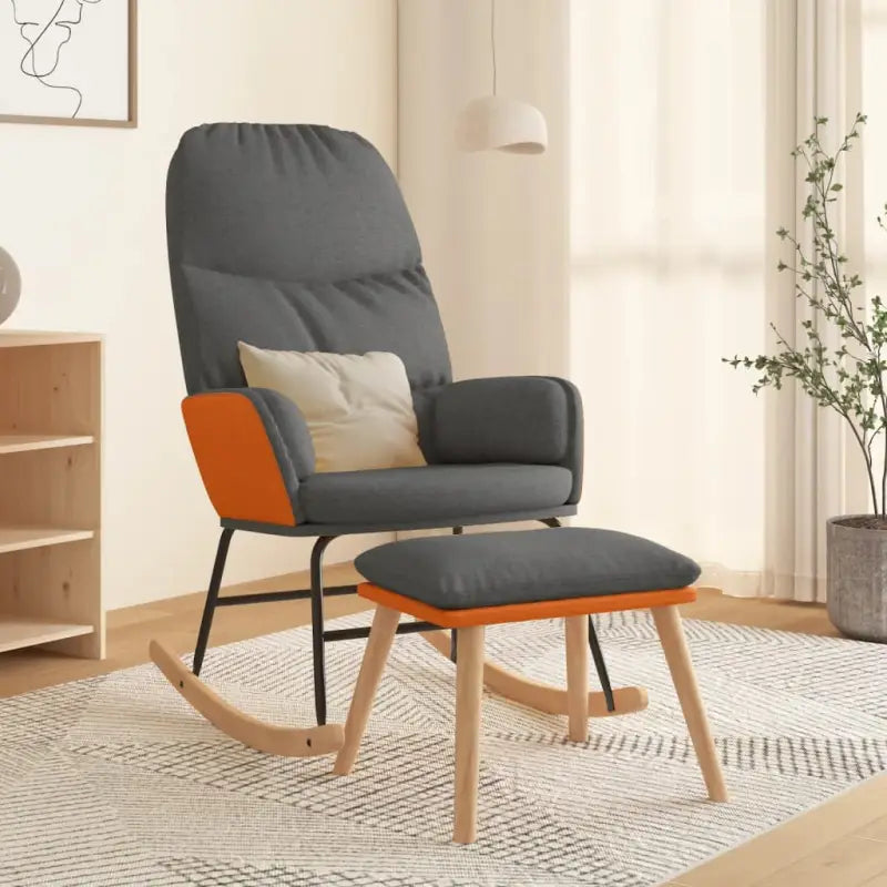 Comfortabele schommelstoel voor ontspanning met duurzame stof - Lichtgrijs / 1 / Met voetensteun - Schommelstoelen