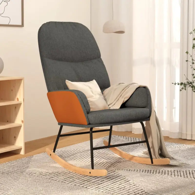 Comfortabele schommelstoel voor ontspanning met duurzame stof - Donkergrijs / 1 / Zonder voetensteun - Schommelstoelen
