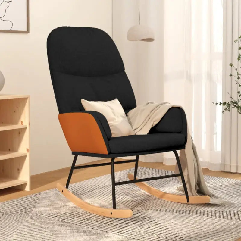 Comfortabele schommelstoel voor ontspanning met duurzame stof - Zwart / 1 / Zonder voetensteun - Schommelstoelen
