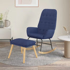 Comfortabele schommelstoel voor ontspanning met zachte bekleding - Blauw / 1 / Met voetensteun - Schommelstoelen