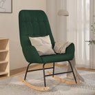 Comfortabele schommelstoel voor ontspanning met zachte bekleding - Donkergroen / 1 / Zonder voetensteun