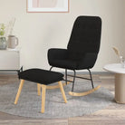 Comfortabele schommelstoel voor ontspanning met zachte bekleding - Zwart / 1 / Met voetensteun - Schommelstoelen