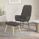 Comfortabele schommelstoel voor ontspanning met zachte bekleding - Donkergrijs / 1 / Met voetensteun - Schommelstoelen