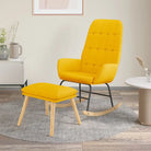 Comfortabele schommelstoel voor ontspanning met zachte bekleding - Geel / 1 / Met voetensteun - Schommelstoelen