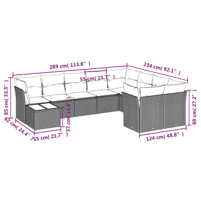 Comfortabele tuin loungeset in grijs materiaal en gepoedercoat staal - Tuinsets