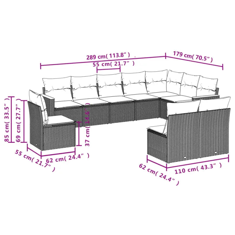 Comfortabele tuinset in grijs materiaal met gepoedercoat staal - Tuinsets