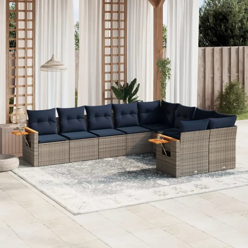 Comfortabele tuinset in grijs materiaal met gepoedercoat staal - Tuinsets