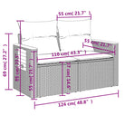 Comfortabele tuinset in grijs materiaal met gepoedercoat staal - Tuinsets