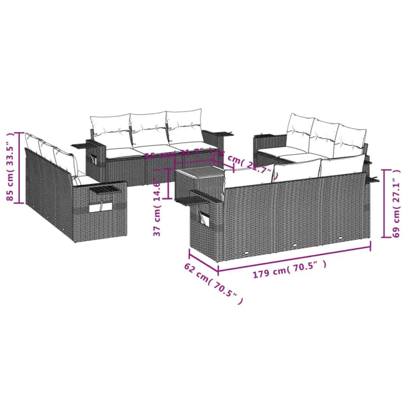 Comfortabele tuinset in grijs materiaal met waterdichte tas en gepoedercoat staal - Tuinsets