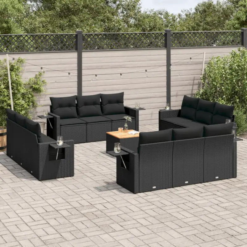 Comfortabele tuinset in grijs materiaal met waterdichte tas en gepoedercoat staal - Zwart - Tuinsets