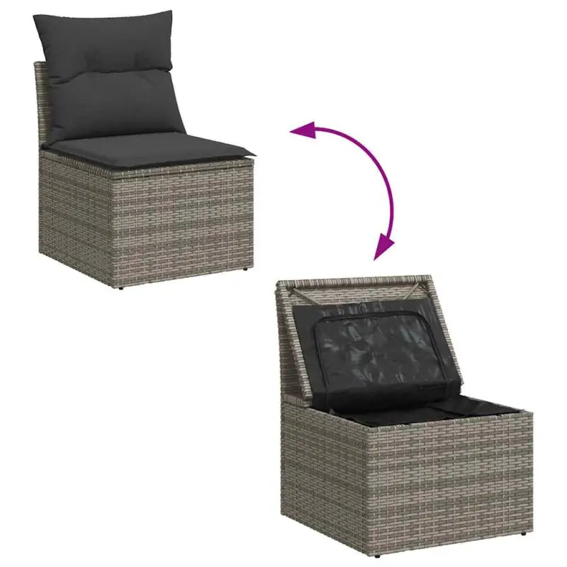 Comfortabele tuinset in grijs materiaal met waterdichte tas en gepoedercoat staal - Tuinsets
