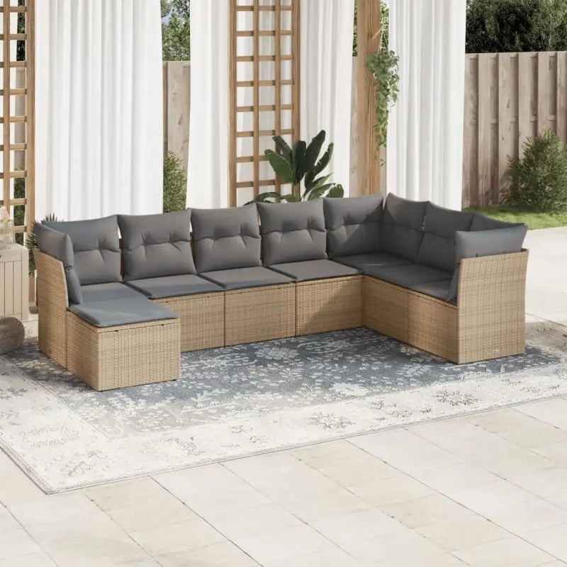 Comfortabele tuinset met beige materiaal en gepoedercoat staal afmetingen - Beige en grijs / Zonder tafel - Tuinsets