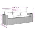 Comfortabele tuinset met poly rattan en gepoedercoat staal afmetingen - Tuinsets