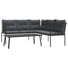 Comfortabele tuinset met wasbare hoes in antraciet materiaal - Tuinsets