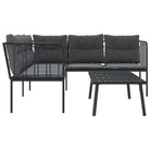 Comfortabele tuinset met wasbare hoes in antraciet materiaal - Tuinsets
