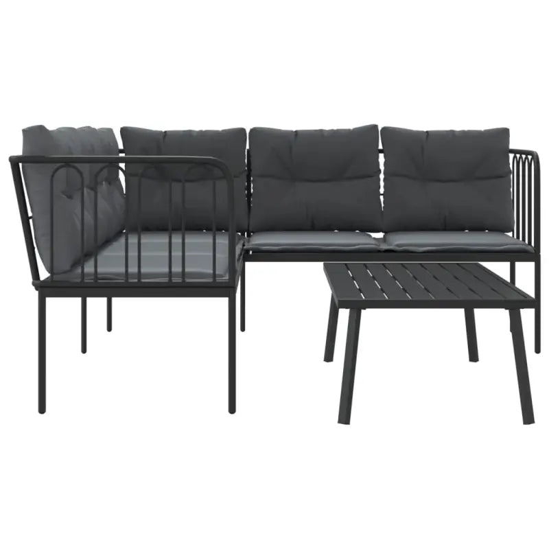 Comfortabele tuinset met wasbare hoes in antraciet materiaal - Tuinsets