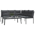 Comfortabele tuinset met wasbare hoes in antraciet materiaal - Tuinsets