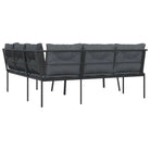 Comfortabele tuinset met wasbare hoes in antraciet materiaal - Tuinsets