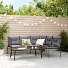 Comfortabele tuinset met wasbare hoes in antraciet materiaal - Tuinsets