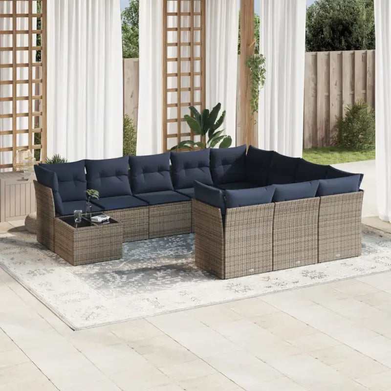 Comfortabele tuinset met waterdichte tas en grijs materiaal van gepoedercoat staal - Grijs en blauw - Tuinsets