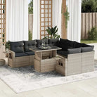 Comfortabele tuinset van beige materiaal en gepoedercoat staal - Lichtgrijs / met opbergruimte - Tuinsets