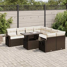 Comfortabele tuinset van beige materiaal en gepoedercoat staal - Bruin en crème / met opbergruimte - Tuinsets