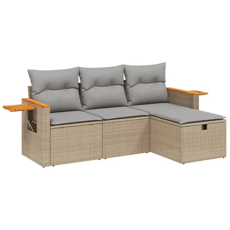 Comfortabele tuinset van gemengd beige materiaal met gepoedercoat staal - Tuinsets
