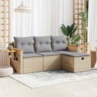 Comfortabele tuinset van gemengd beige materiaal met gepoedercoat staal - Beige en grijs / met opbergruimte - Tuinsets