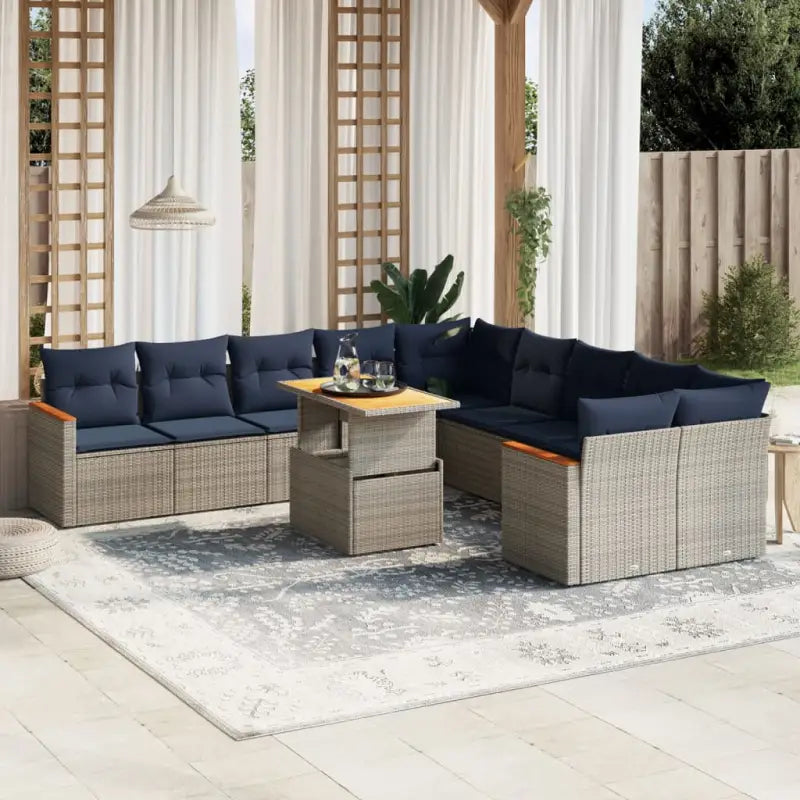 Comfortabele tuinset van grijs materiaal en gepoedercoat staal - Tuinsets