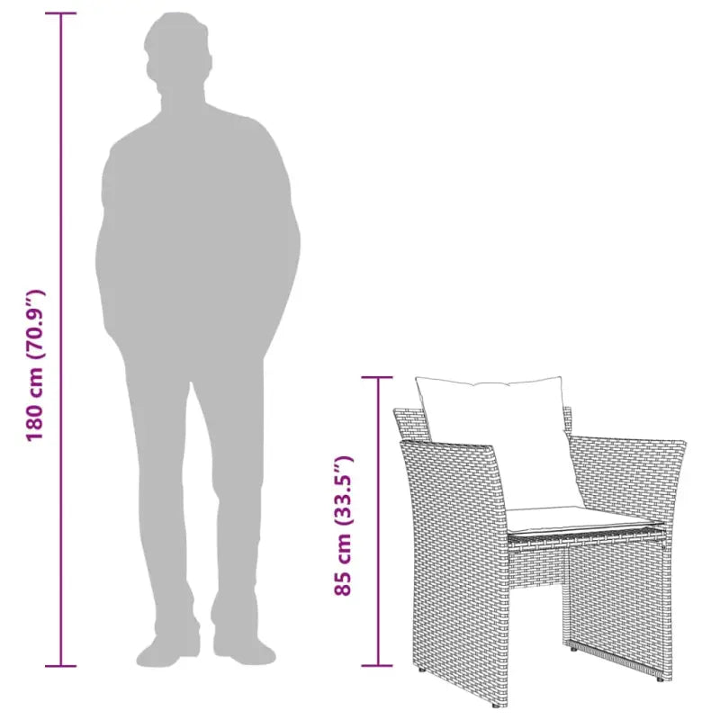 Comfortabele tuinstoel met poly rattan en zachte materiaal vulling - Tuinsets