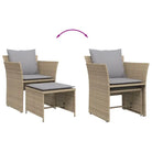 Comfortabele tuinstoel met poly rattan en zachte materiaal vulling - Tuinsets