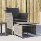 Comfortabele tuinstoel met poly rattan en zachte materiaal vulling - Grijs - Tuinsets