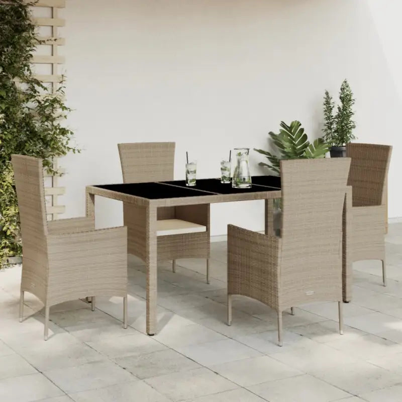 Comfortabele tuintafelset van poly rattan gemakkelijk schoon en onderhoudsvriendelijk - Tuinsets