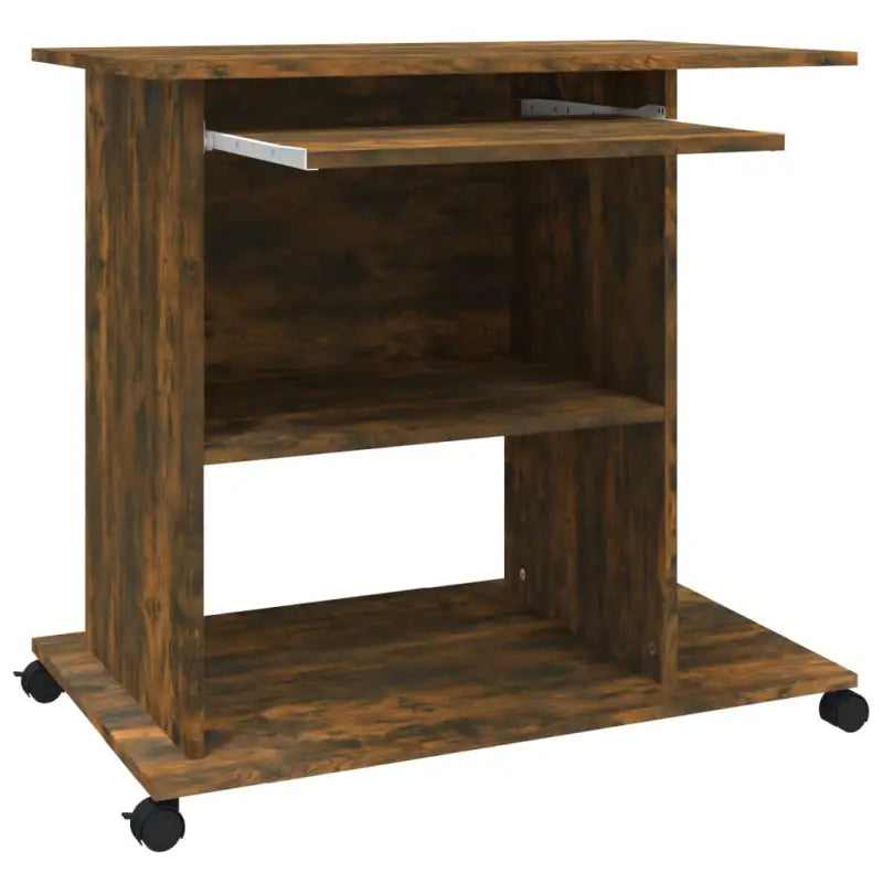 Compact bewerkt hout bureau voor laptops en desktops met moderne uitstraling - Bureaus