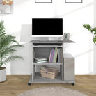 Compact bewerkt hout bureau voor laptops en desktops met moderne uitstraling - Grijs sonoma - Bureaus