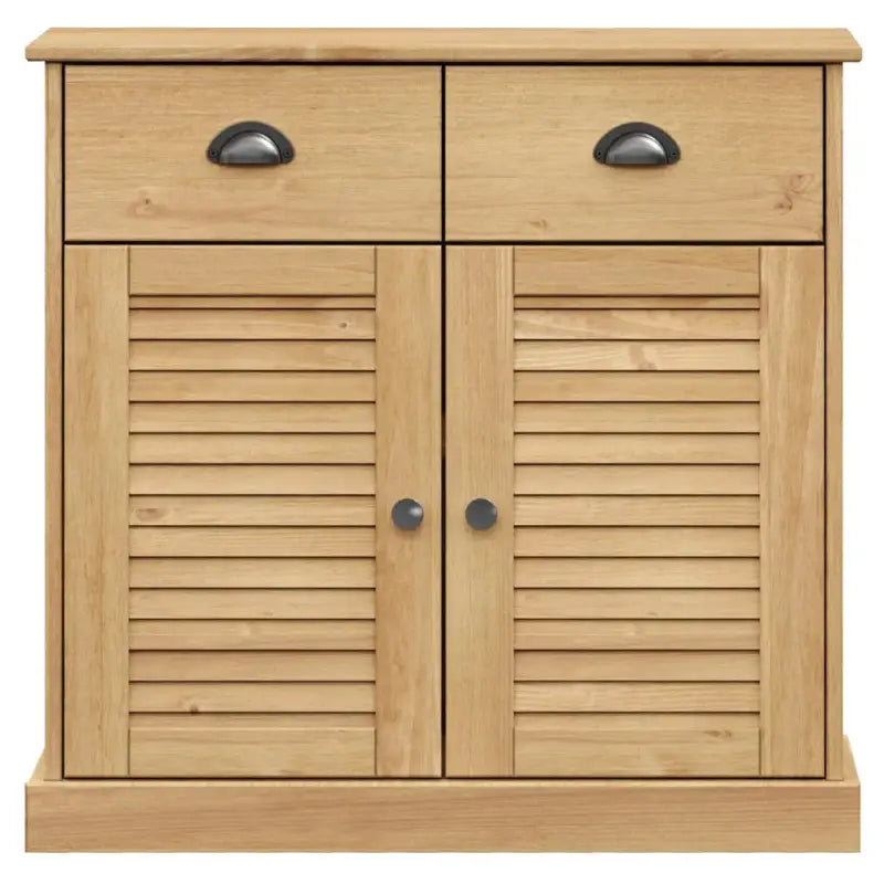Compact dressoir met massief grenenhout en metalen handgrepen - Dressoirs & buffetkasten