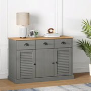 Compact dressoir met massief grenenhout en metalen handgrepen - Dressoirs & buffetkasten