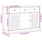 Compact dressoir met massief grenenhout en metalen handgrepen - Dressoirs & buffetkasten